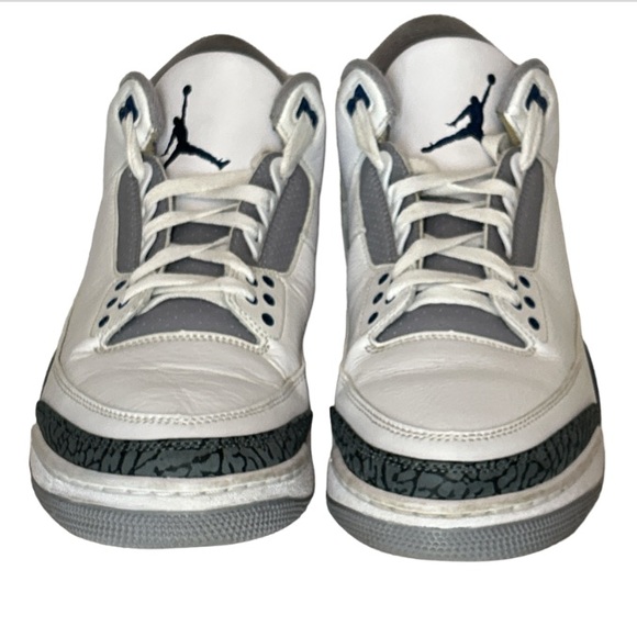 Air Jordan 3 Retro White/Midnight Navy  Mid Top Sneakers, CT8532-140 Size 10 - Picture 3 of 17